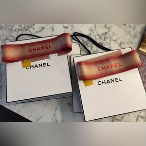 CHANEL 2 sets. New gift box, bag and ribbon. 9x9 Ready for Christmas holidays.